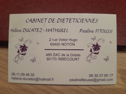 Cabinet des Diététiciennes: Fitoussi Pauline & Ducatez-Mathurel Hélène, Diététicien à Ribécourt-Dreslincourt
